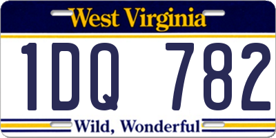 WV license plate 1DQ782