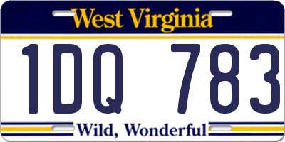 WV license plate 1DQ783