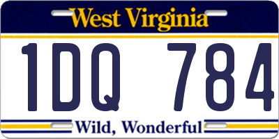 WV license plate 1DQ784