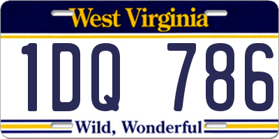 WV license plate 1DQ786