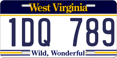 WV license plate 1DQ789