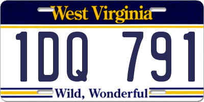 WV license plate 1DQ791