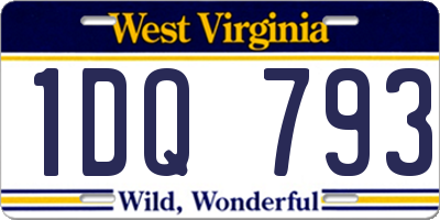 WV license plate 1DQ793