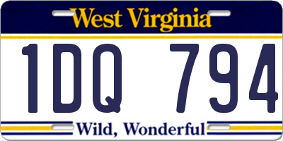 WV license plate 1DQ794