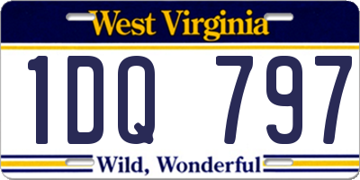 WV license plate 1DQ797