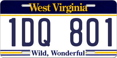 WV license plate 1DQ801