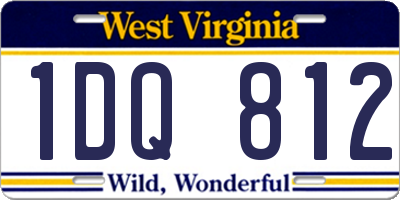 WV license plate 1DQ812