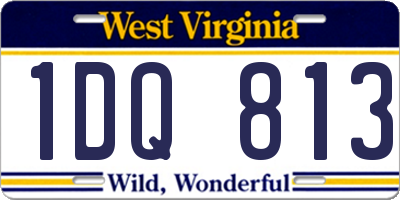 WV license plate 1DQ813