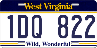WV license plate 1DQ822