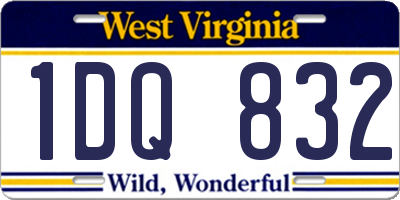 WV license plate 1DQ832