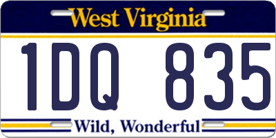 WV license plate 1DQ835