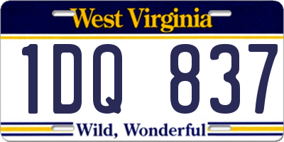 WV license plate 1DQ837