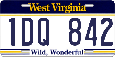 WV license plate 1DQ842