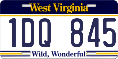 WV license plate 1DQ845