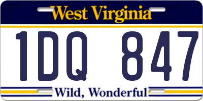 WV license plate 1DQ847