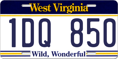 WV license plate 1DQ850