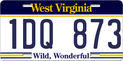 WV license plate 1DQ873