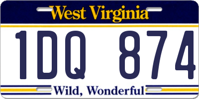 WV license plate 1DQ874