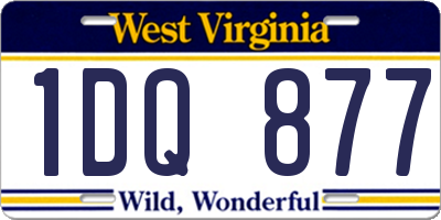 WV license plate 1DQ877