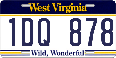 WV license plate 1DQ878