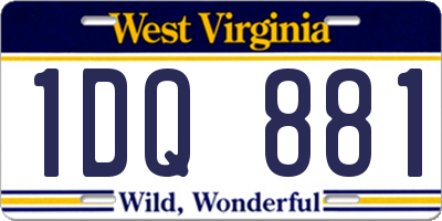 WV license plate 1DQ881