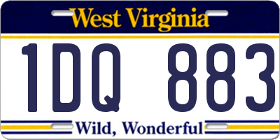 WV license plate 1DQ883