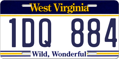 WV license plate 1DQ884