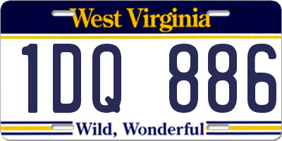 WV license plate 1DQ886