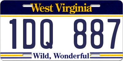WV license plate 1DQ887