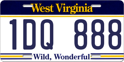 WV license plate 1DQ888