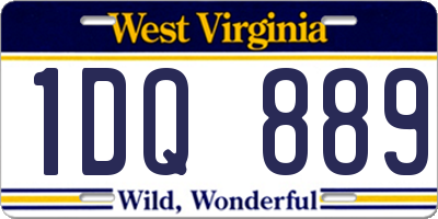 WV license plate 1DQ889