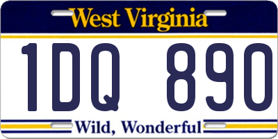 WV license plate 1DQ890
