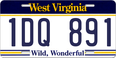WV license plate 1DQ891