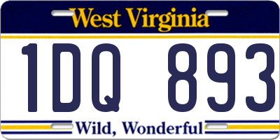WV license plate 1DQ893