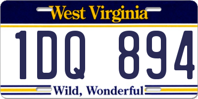 WV license plate 1DQ894