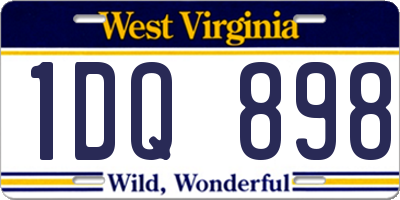 WV license plate 1DQ898