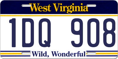 WV license plate 1DQ908