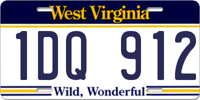 WV license plate 1DQ912