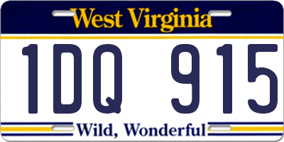 WV license plate 1DQ915