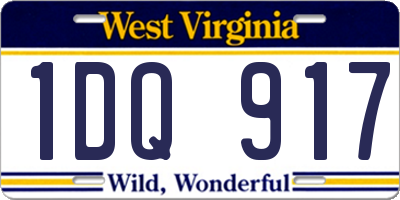 WV license plate 1DQ917