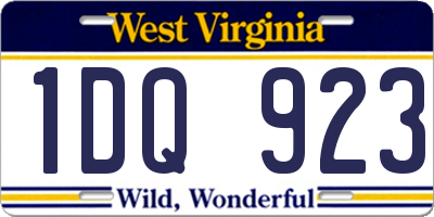 WV license plate 1DQ923