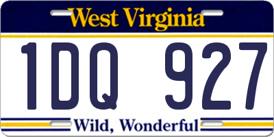 WV license plate 1DQ927