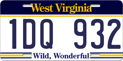 WV license plate 1DQ932
