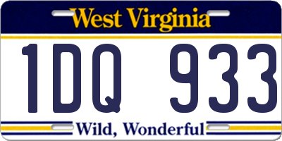 WV license plate 1DQ933
