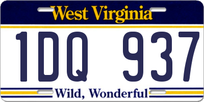 WV license plate 1DQ937
