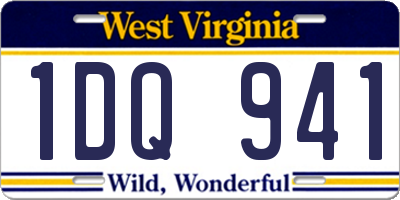 WV license plate 1DQ941