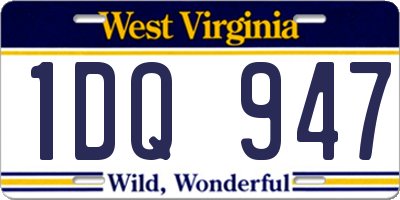 WV license plate 1DQ947