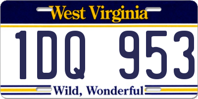 WV license plate 1DQ953
