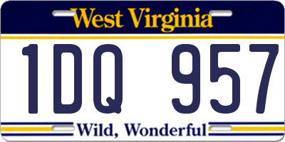 WV license plate 1DQ957