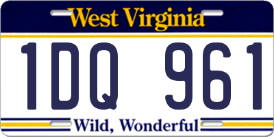 WV license plate 1DQ961